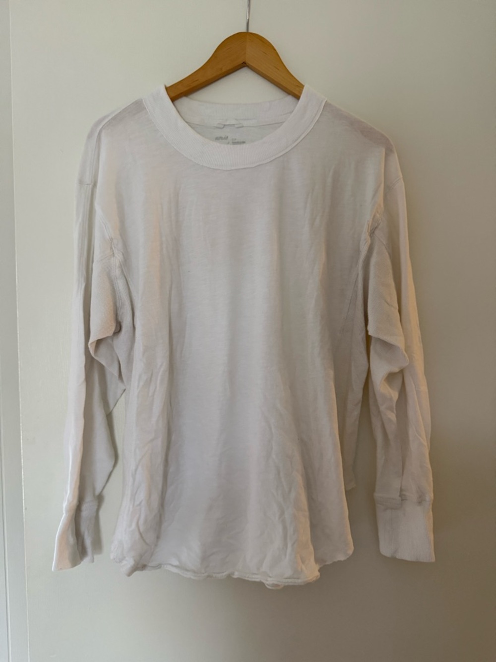 aerie Long-Sleeve Crew Tee — White